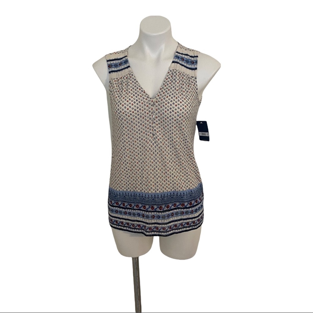 Lucky Brand Small Tank Sleeveless Bohemian Button New Tags